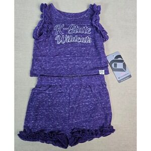 Colosseum K-State Wildcats Infant Girls Purple Space Dye Ruffle Set 6-12 Months